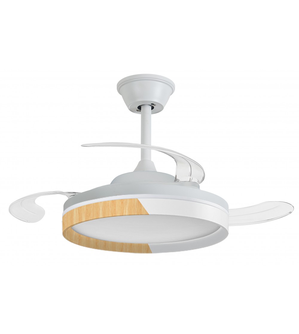 VENTILADOR CANES 40 MADERA-BLANCO